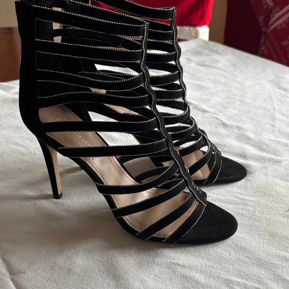BCBGeneration Black Strappy Heels